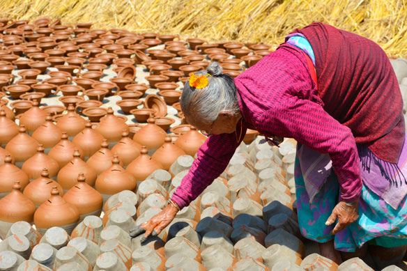 Pottery drying in the sun, Nepal