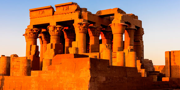Temple of Kom Ombo at sunset, Egypt