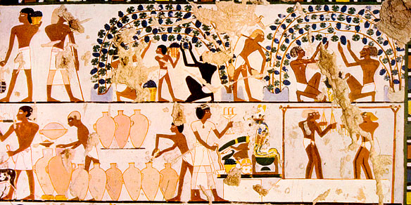 Painting of various Egyptian workers from a tomb, Thebes, Egypt