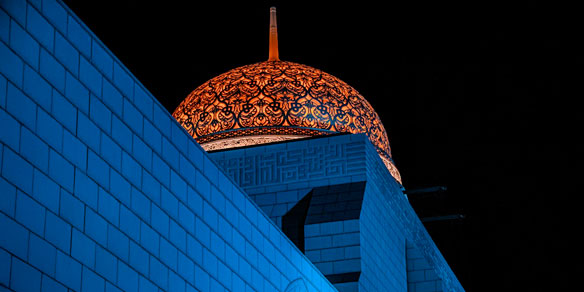 Mosque at night in Muscat, Oman